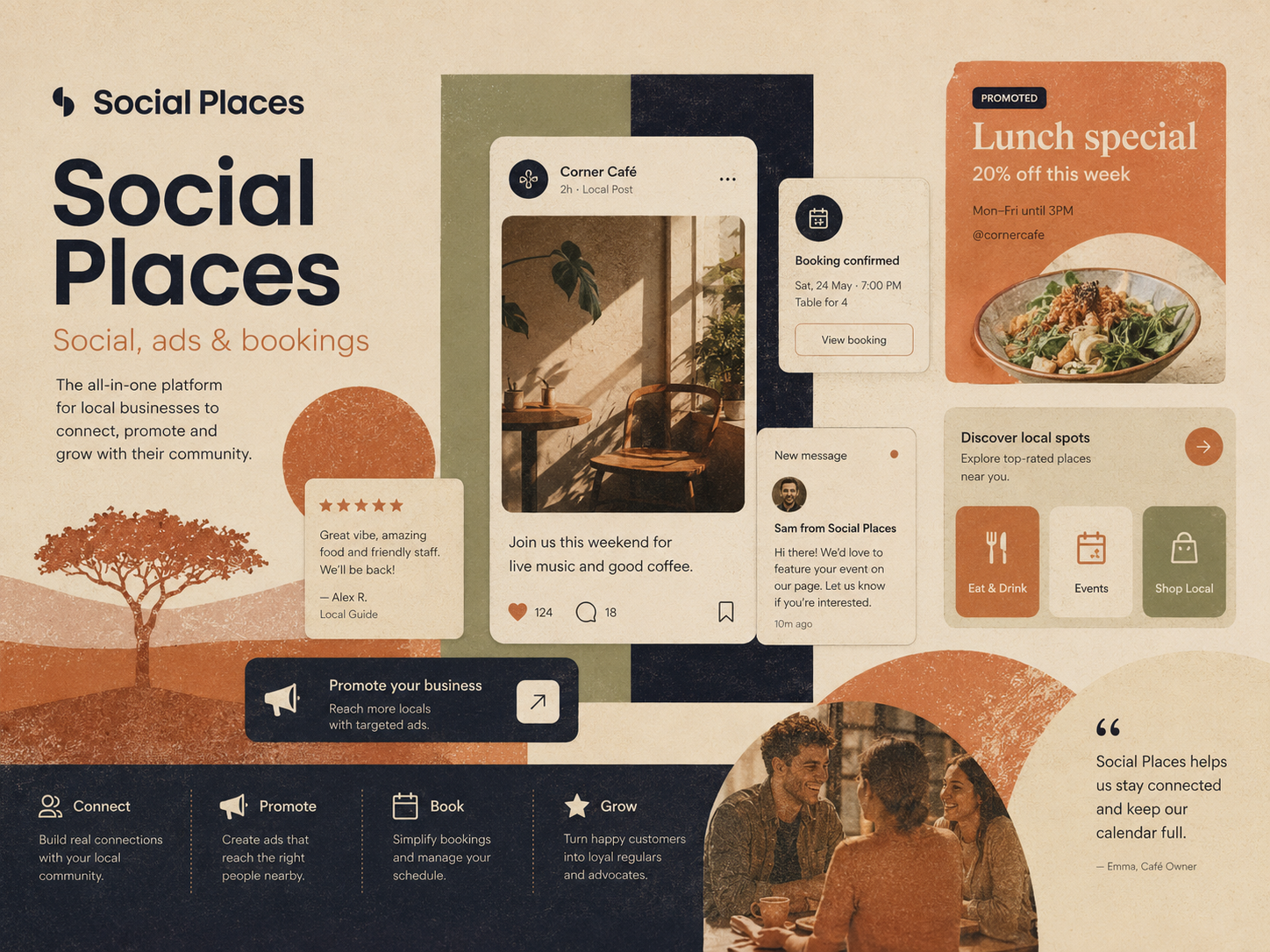 Social Places as the all-around multi-location operating platform.