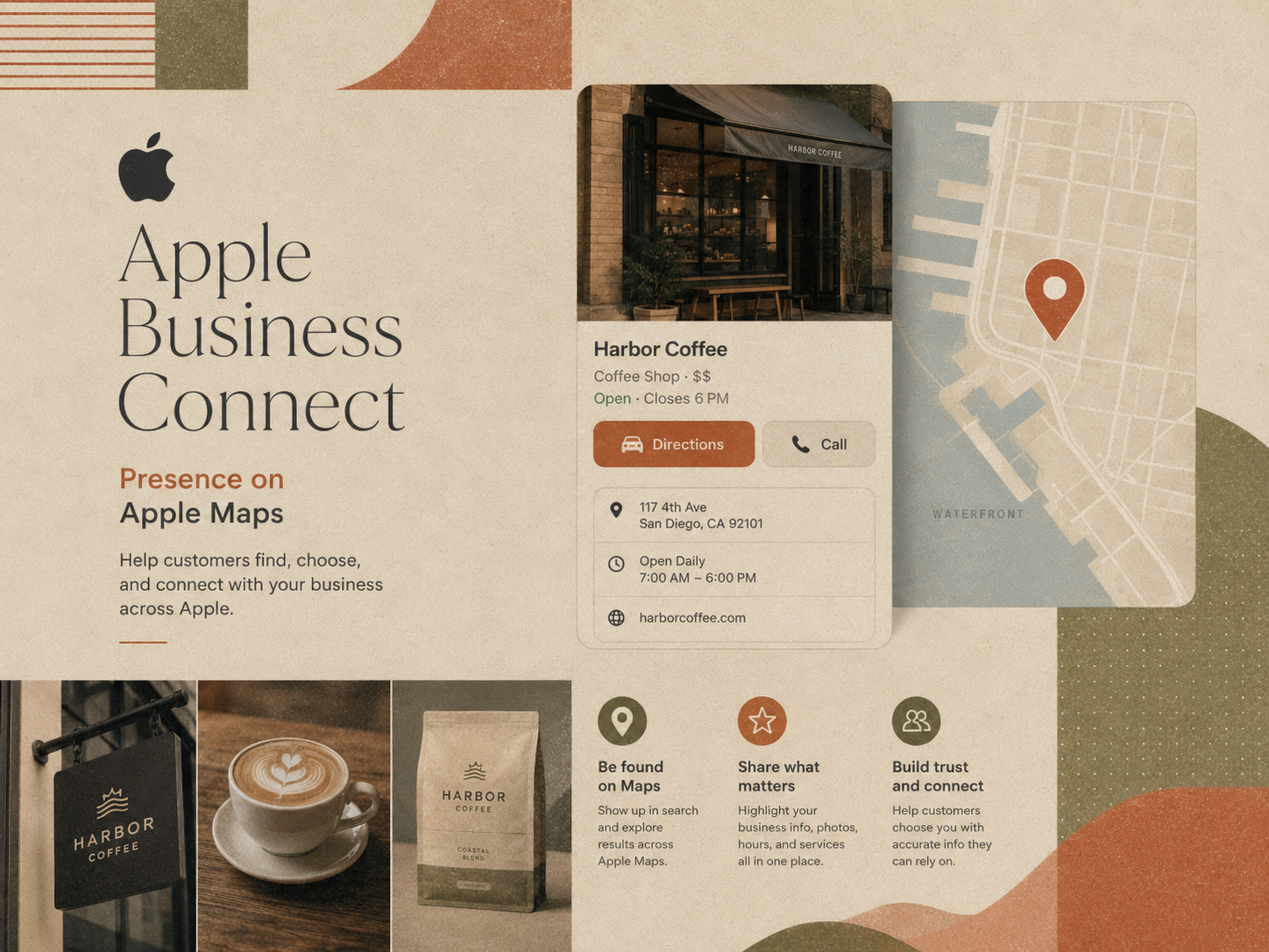 Apple Business Connect is the Apple Maps surface, kept on the same checklist as Google.