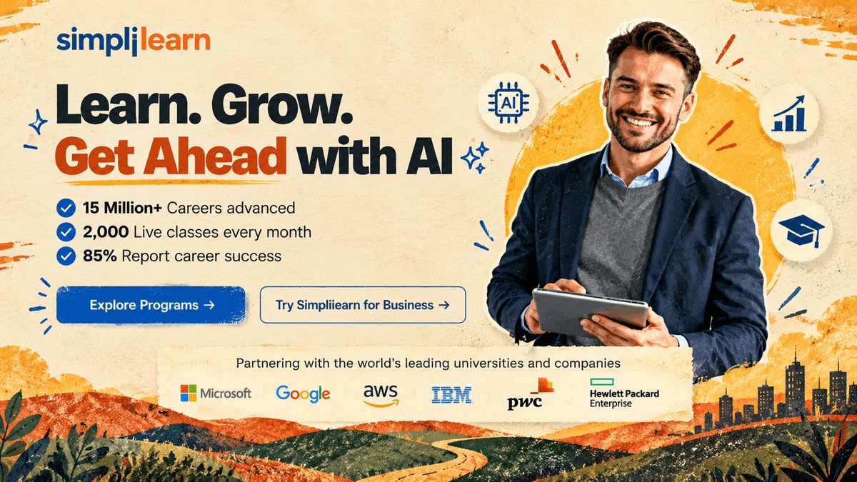 Simplilearn homepage banner, introducing the structured online training option with live classes.