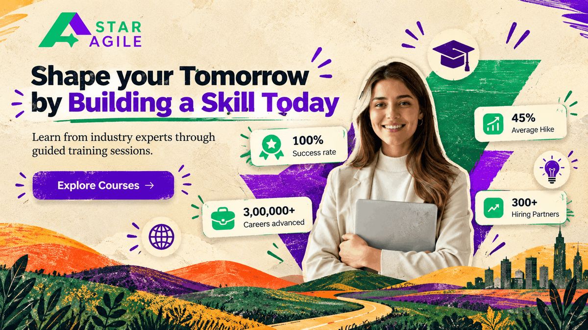 StarAgile homepage banner, introducing the live instructor-led option ranked first in this comparison.