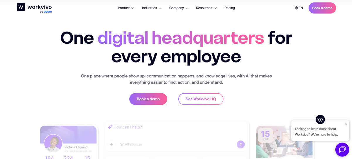 Workvivo: social communication and employee community.
