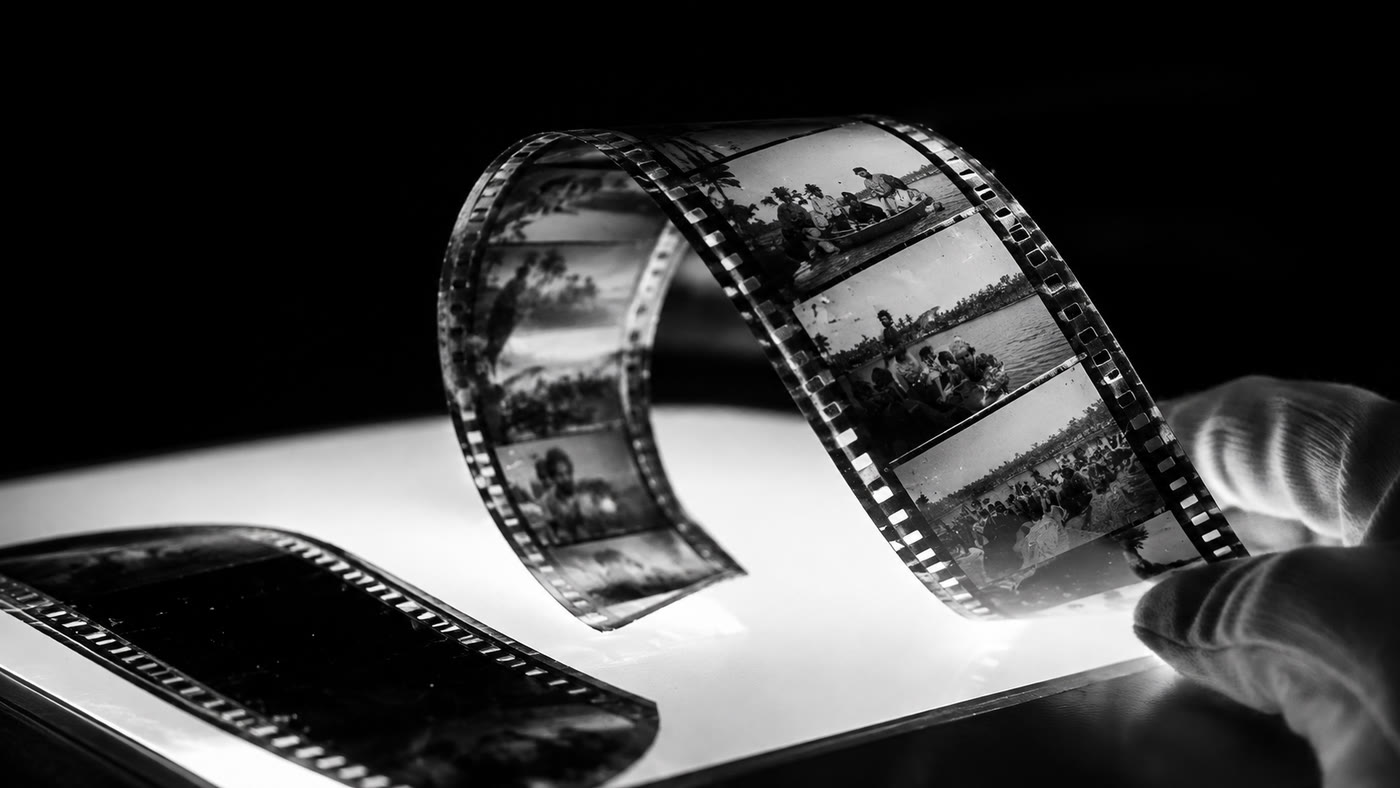 Editorial illustration: a careful 4K restoration begins with the physical film source, not the scan resolution alone.