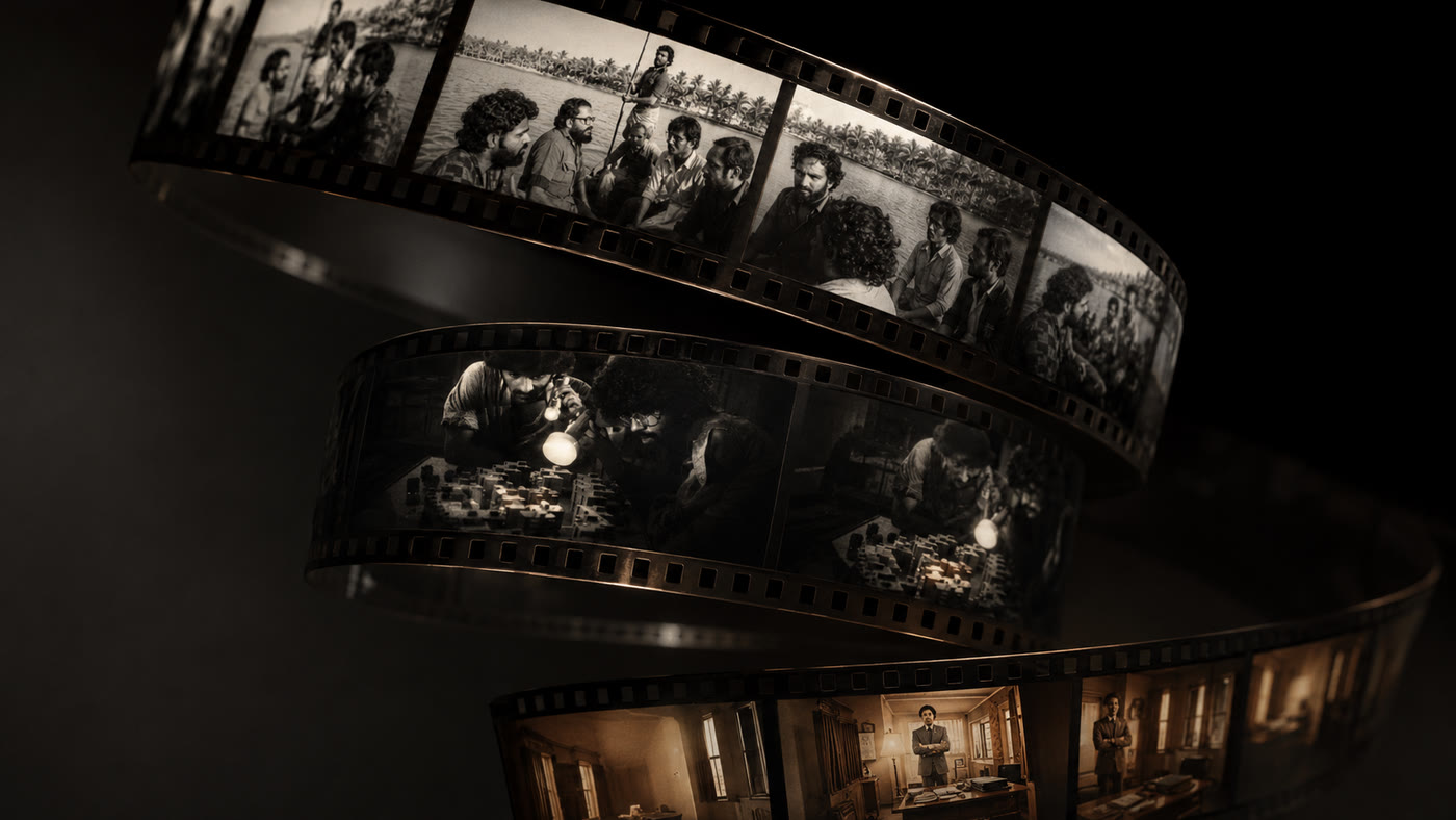 Editorial illustration: the three films survived through different combinations of negatives, release prints, tapes, and personal records.